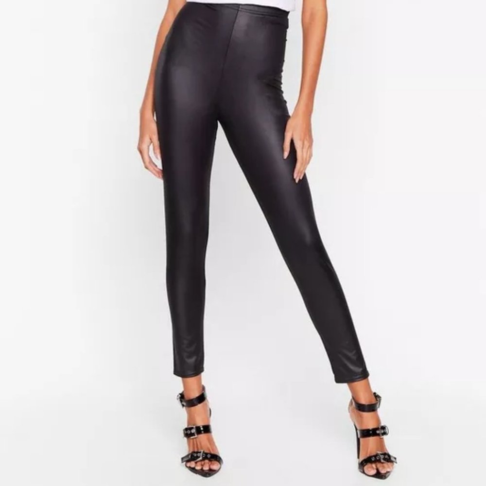 NASTYGAL Wet You Looking At High-Waisted Leggings